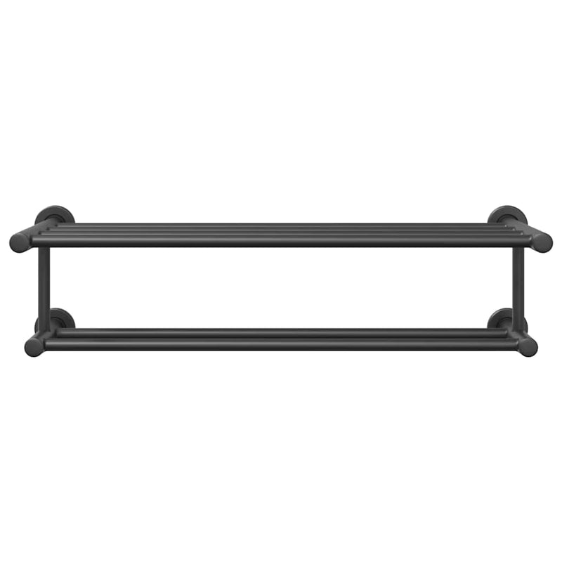 vidaXL Törölközőtartó Fekete 61 x 23 x 17 cm Rozsdamentes acél