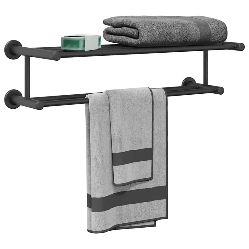 vidaXL Törölközőtartó Fekete 61 x 23 x 17 cm Rozsdamentes acél