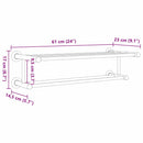 vidaXL Törölközőtartó Fekete 61 x 23 x 17 cm Rozsdamentes acél