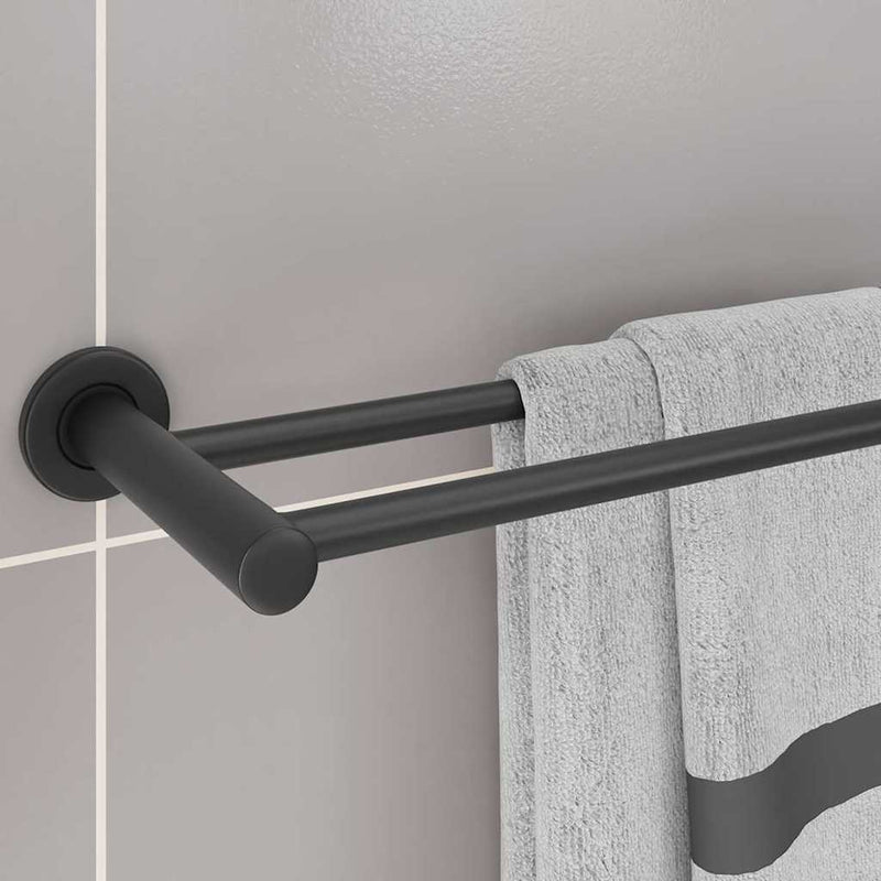 vidaXL Törölközőtartó Fekete 61 x 14.5 x 5 cm Rozsdamentes acél