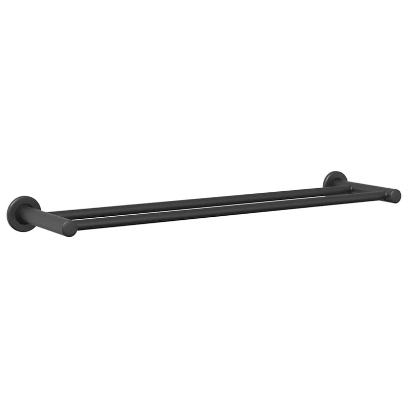 vidaXL Törölközőtartó Fekete 61 x 14.5 x 5 cm Rozsdamentes acél