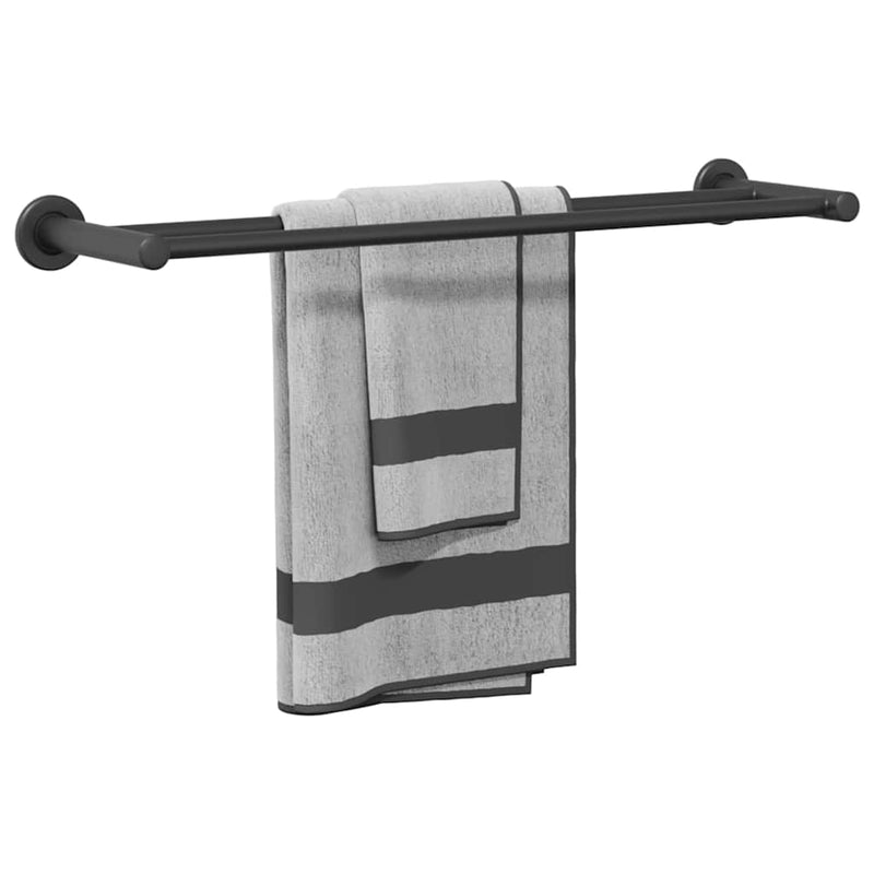 vidaXL Törölközőtartó Fekete 61 x 14.5 x 5 cm Rozsdamentes acél