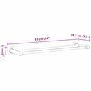 vidaXL Törölközőtartó Fekete 61 x 14.5 x 5 cm Rozsdamentes acél