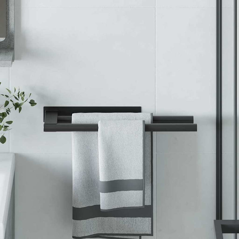 vidaXL Törölközőtartó Fekete 40 x 9 x 4 cm Rozsdamentes acél