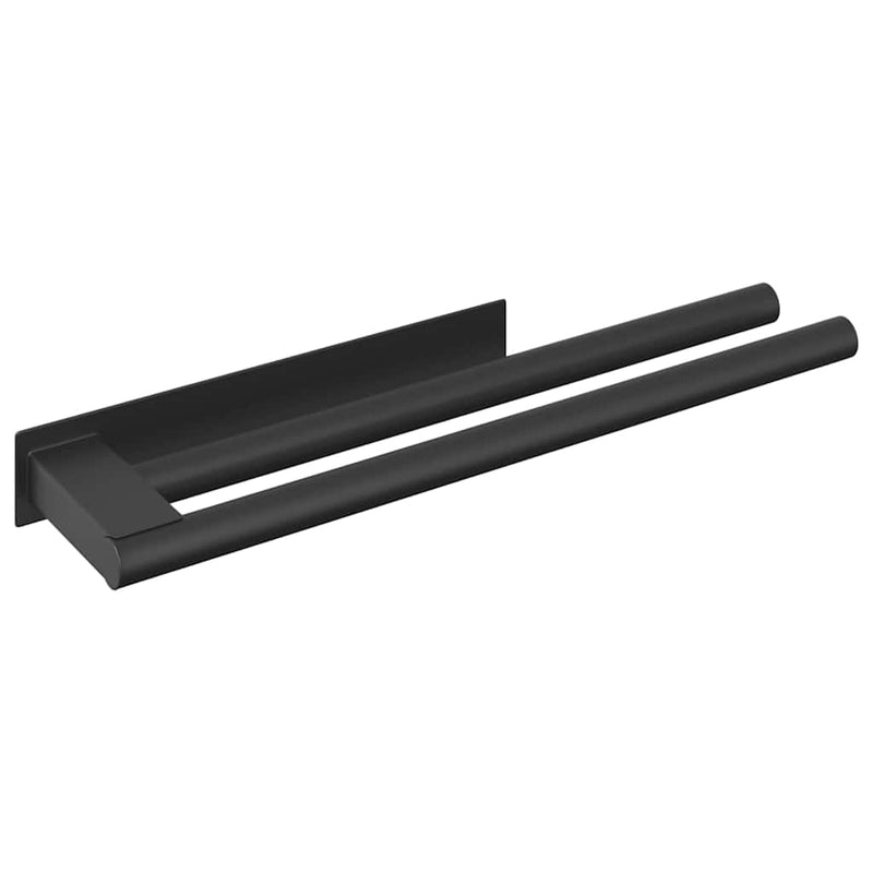 vidaXL Törölközőtartó Fekete 40 x 9 x 4 cm Rozsdamentes acél