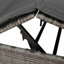 vidaXL Kettős Napozóágy Tetővel Szürke 205 x 129 x 200 cm PE rattan