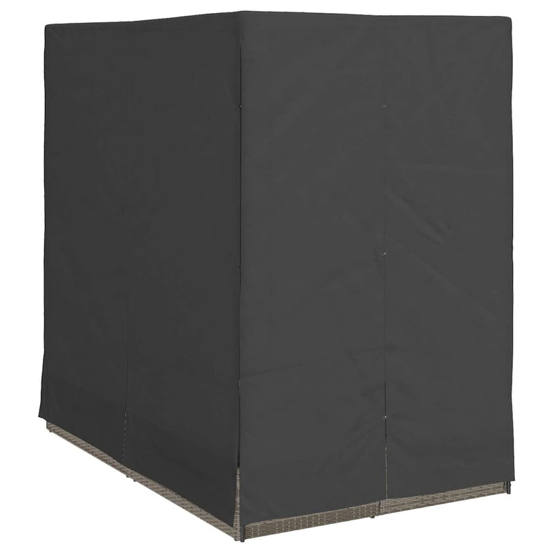 vidaXL Kettős Napozóágy Tetővel Szürke 205 x 129 x 200 cm PE rattan