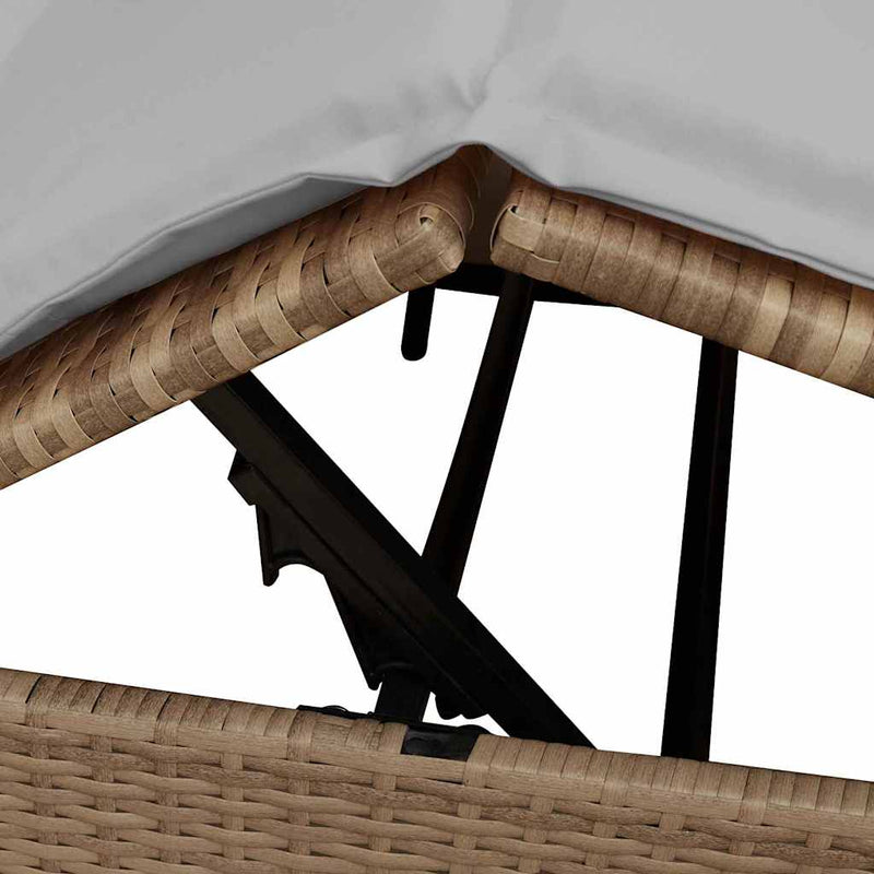 vidaXL Kettős Napozóágy Tetővel Bézs 205 x 129 x 200 cm PE rattan
