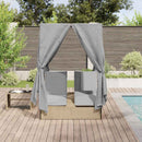 vidaXL Dupla napozóágy Állítható Szürke 205 x 129 x 200 cm polirattan