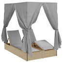 vidaXL Dupla napozóágy Állítható Szürke 205 x 129 x 200 cm polirattan