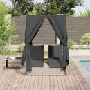 vidaXL Kettős Napozóágy Tetővel Világosszürke 205 x 129 x 200 cm