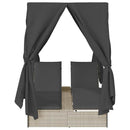 vidaXL Kettős Napozóágy Tetővel Világosszürke 205 x 129 x 200 cm