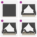 vidaXL Kettős Napozóágy Tetővel Világosszürke 205 x 129 x 200 cm