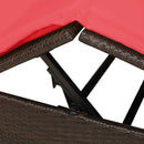 vidaXL Kettős Napozóágy Tetővel Barna 205 x 129 x 200 cm PE rattan