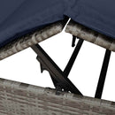 vidaXL Kettős Napozóágy Tetővel Szürke 205 x 129 x 200 cm PE rattan