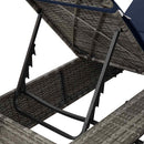 vidaXL Kettős Napozóágy Tetővel Szürke 205 x 129 x 200 cm PE rattan