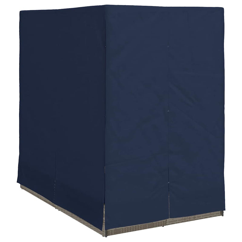 vidaXL Kettős Napozóágy Tetővel Szürke 205 x 129 x 200 cm PE rattan