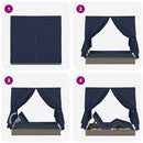 vidaXL Kettős Napozóágy Tetővel Szürke 205 x 129 x 200 cm PE rattan