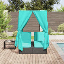vidaXL Dupla napozóágy Állítható Türkiz 205 x 129 x 200 cm polirattan