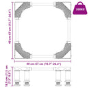 vidaXL Mosógépállvány Szürke 67 x 67 x 21.5 cm Fém