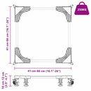 vidaXL Mosógépállvány Szürke 66 x 66 x 12 cm Fém