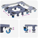 vidaXL Mosógépállvány Szürke 67 x 67 x 12 cm Fém