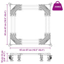 vidaXL Mosógépállvány Szürke 67 x 67 x 12 cm Fém
