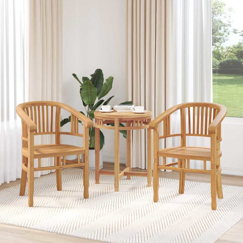 vidaXL Kerti székek 2 pcs Barna 63 x 58 x 89 cm Tömör tíkfa