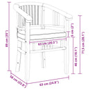 vidaXL Szék 2 pcs Barna 63 x 58 x 89 cm Tömör Teakfa