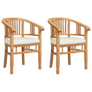 vidaXL Szék párnával 2 pcs Barna 63 x 58 x 89 cm Tömör Teakfa