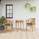 vidaXL Szék párnával 2 pcs Barna 63 x 58 x 89 cm Tömör Teakfa