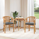vidaXL Szék párnával 2 pcs Barna 63 x 58 x 89 cm Tömör Teakfa