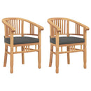 vidaXL Szék párnával 2 pcs Barna 63 x 58 x 89 cm Tömör Teakfa