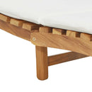 vidaXL Napozó párnával Krémfehér 188 x 55 x 59 cm Tömör tíkfa