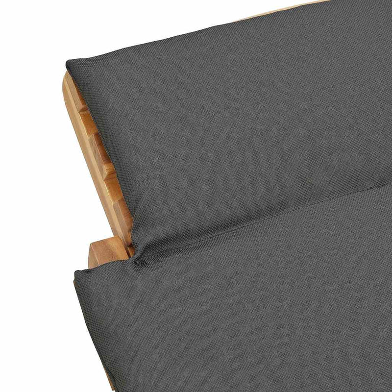 vidaXL Napozó párnával Sötétszürke 188 x 55 x 59 cm Tömör tíkfa