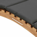 vidaXL Napozó párnával Sötétszürke 188 x 55 x 59 cm Tömör tíkfa