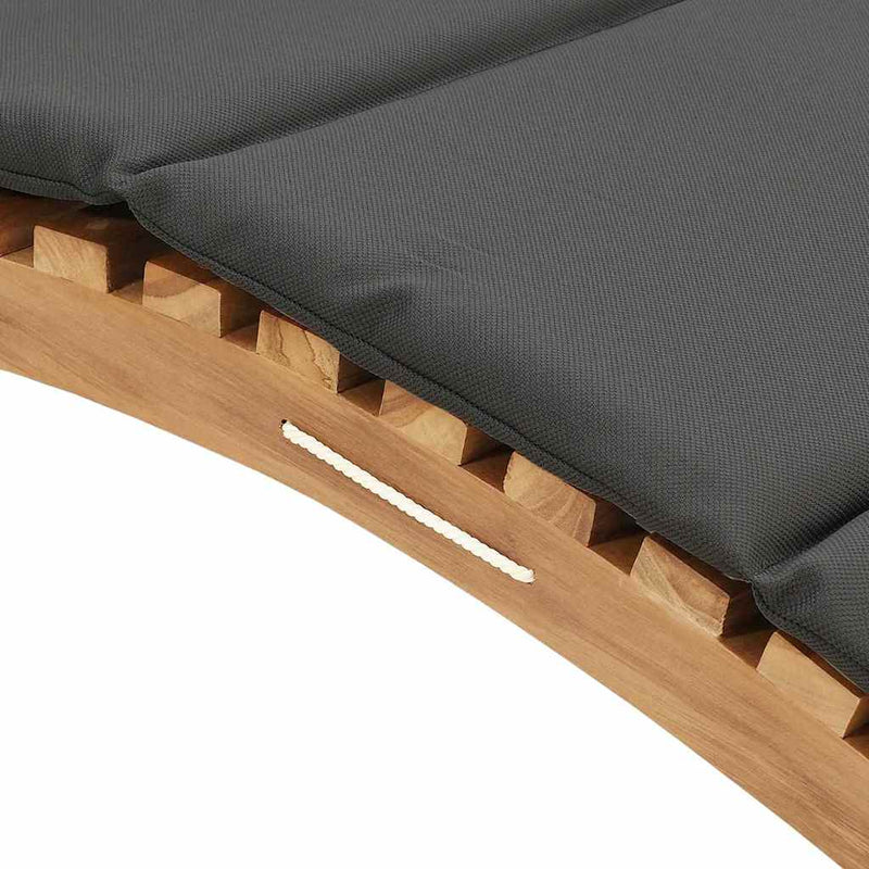 vidaXL Napozó párnával Sötétszürke 188 x 55 x 59 cm Tömör tíkfa