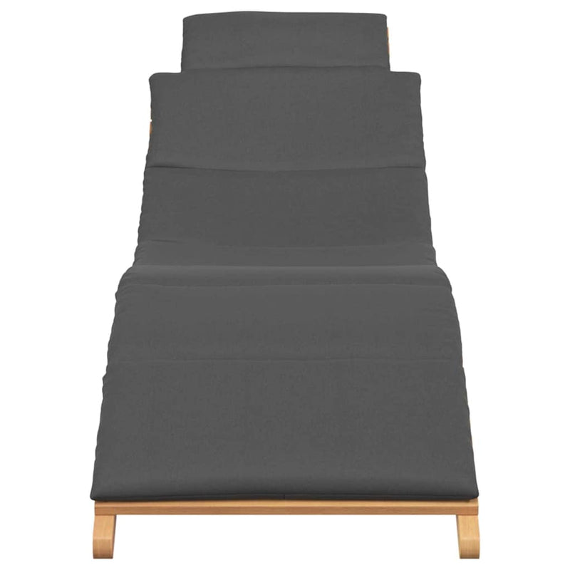 vidaXL Napozó párnával Sötétszürke 188 x 55 x 59 cm Tömör tíkfa