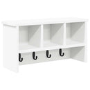 vidaXL Fali Kabáthorog polcokkal Fehér 50 x 16 x 26 cm Faanyag