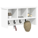 vidaXL Fali Kabáthorog polcokkal Fehér 50 x 16 x 26 cm Faanyag