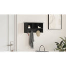 vidaXL Fali Kabáthorog polcokkal Fekete tölgy 50 x 16 x 26 cm Faanyag