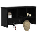 vidaXL Fali Kabáthorog polcokkal Fekete tölgy 50 x 16 x 26 cm Faanyag