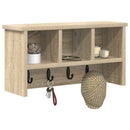 vidaXL Fali Kabáthorog polcokkal Sonoma tölgy 50 x 16 x 26 cm Faanyag