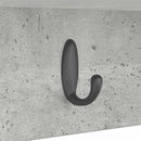 vidaXL Fali Kabáthorog polcokkal Beton szürke 50 x 16 x 26 cm Faanyag