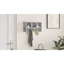 vidaXL Fali Kabáthorog polcokkal Beton Szürke 50 x 16 x 26 cm Faanyag
