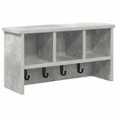 vidaXL Fali Kabáthorog polcokkal Beton Szürke 50 x 16 x 26 cm Faanyag
