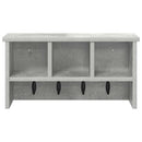 vidaXL Fali Kabáthorog polcokkal Beton Szürke 50 x 16 x 26 cm Faanyag