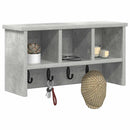 vidaXL Fali Kabáthorog polcokkal Beton Szürke 50 x 16 x 26 cm Faanyag