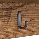 vidaXL Fali Kabáthorog polcokkal Öreg fa 50 x 16 x 26 cm Faanyag
