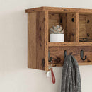 vidaXL Fali Kabáthorog polcokkal Öreg fa 50 x 16 x 26 cm Faanyag
